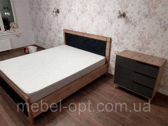 Ліжко Natali 180x200 см Дуб Тахо/велюр Black (чорний)  вибір кольору оббивки | Зображення 3