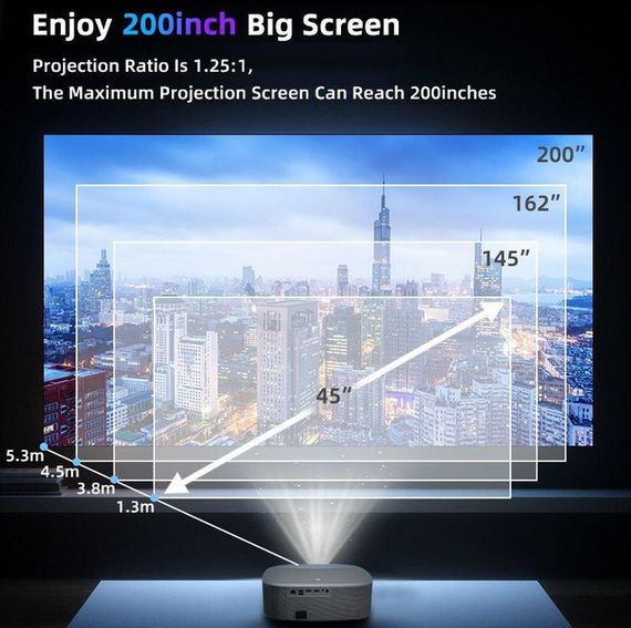 Проектор Full HD 1920x1080 Android 12.0 Everycom QYRA (HQ10W_13999) | Зображення 5