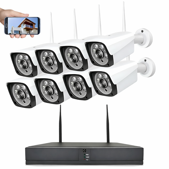 Комплект відеоспостереження DVR KIT-6678 Wi-Fi, 8 камер, 1080P, IP67, нічна зйомка / Набір камер 8 шт DVR KIT 6678+реєстратор