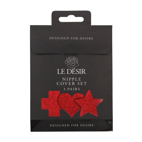 Пестисы - Le Desir Nipple Cover Set Red (3 пары) Sex Aura