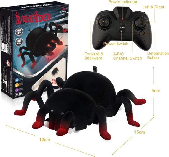 Радиоуправляемый паук, машинка-паук для стен и пола, светодиоды, аккумулятор, игрушка для детей От 6 лет | Зображення 9