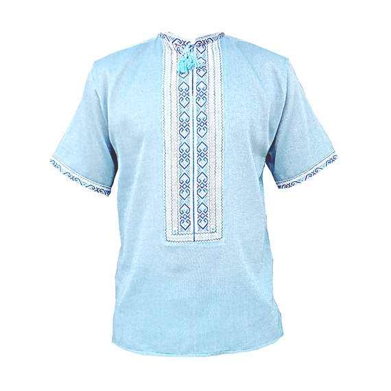 Рубашка Украинская вышиванка 1652 цвет голубой размер XL/XXL | Зображення 2
