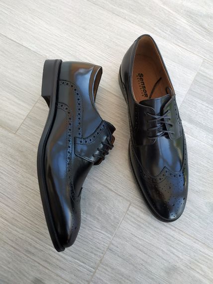 Шикарні чорні броги Sensor 39 розмір