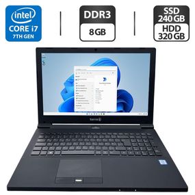 Ноутбук Terra Mobile 1542K / 15.6" (1920x1080) TN / Intel Core i7-7700T (4 (8) ядра по 2.9 - 3.8 GHz) / 8 GB DDR3 / 240 GB SSD M.2 + 320 GB HDD / Intel HD Graphics 630 / WebCam / DVD-ROM / Windows 11 Home б/у