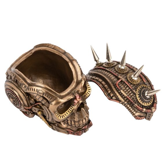 Шкатулка-статуэтка Steampunk Skull 14,5х13 см | Зображення 1