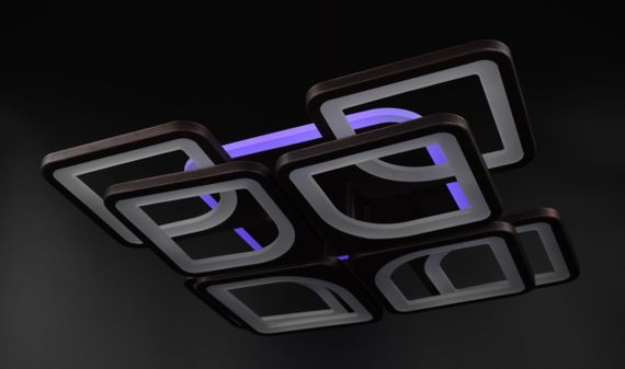 Люстра світлодіодна стельова LED світильник для квартири на стелю лед з пультом 26114 Коричневий 11х43х43 см. | Зображення 7