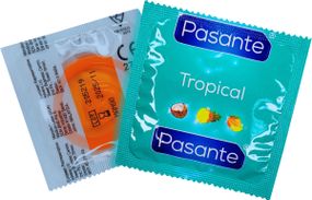 Презервативи зі смаком манго, 53мм, Рasante Tropical condoms, за 6 шт.