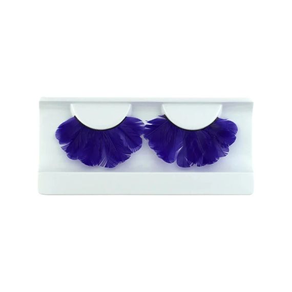 Накладные ресницы фиолетовые с перьями для глаз №47 Stargazer