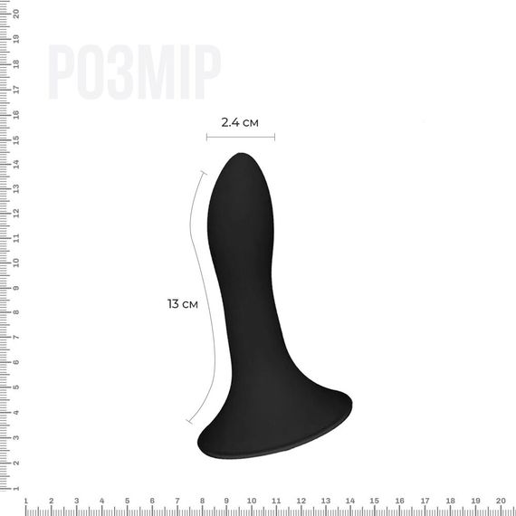 Дилдо з присоскою Adrien Lastic Hitsens 5 Black, відмінно для страпона, діаметр 2,4 см, довжина 13см | Зображення 1
