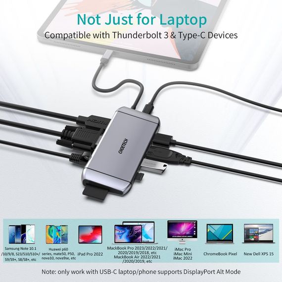 Адаптер Choetech HUB-M15-GY, USB Type-C 9-в-1 | Зображення 3