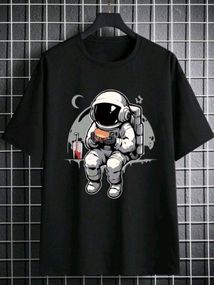 Футболка мужская с принтом повседневная S Черная