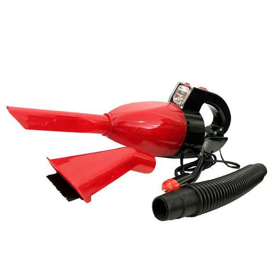 Пилосос Car Vacuum Cleaner з ліхтариком портативний автомобільний червоний