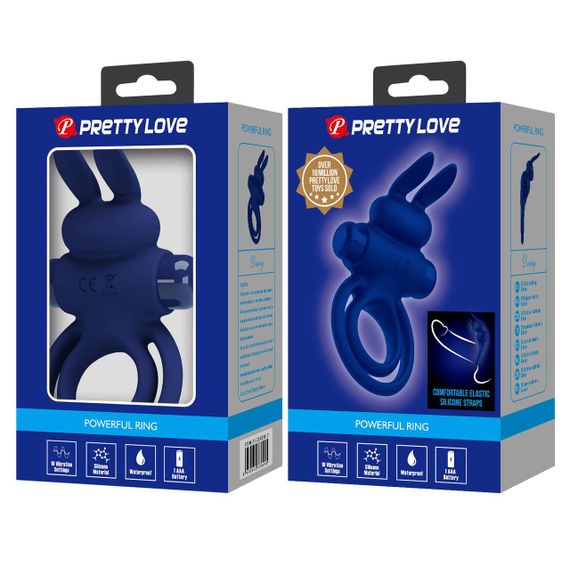 Ерекційне кільце з вібрацією PRETTY LOVE Powerful ring, 10 vibration functions sexstyle | Зображення 1