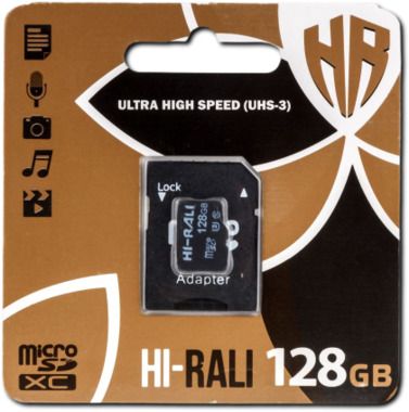 Карта пам'яті Hi-Rali 128GB UHS-3 10 Class + адаптер (37780-01_295) | Зображення 1
