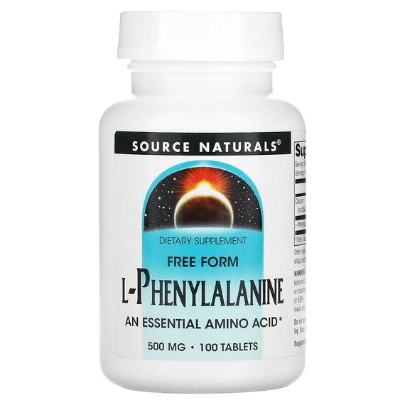 Фенілаланін Source Naturals L-Phenylalanine 500 mg 100 Tabs