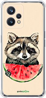 Чохол на Realme 9 Pro Plus Єнотик з кавуном "4605sp-2596-2448"