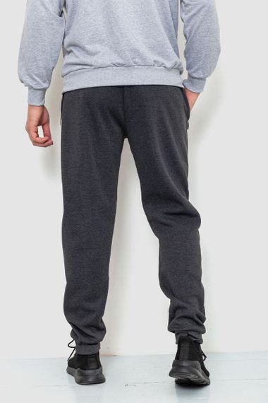 Спорт чоловічі штани на флісі, колір темно-сірий, 244R4740 | Зображення 3