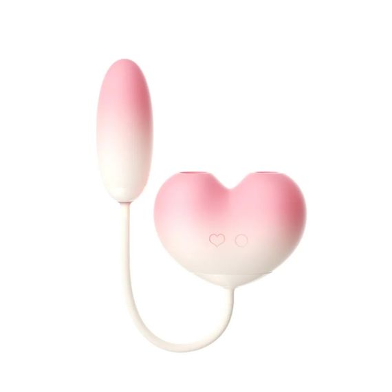 Виброяйцо с вакуумным стимулятором Zemalia Tao Tao Teng и язычком, 3 в 1, + APP, градиент розовый Sex Aura