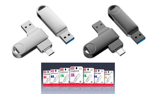 Флешка XO DK03 сталевий 256 ГБ USB Type-C 3.0 (MAW-44116_1214)