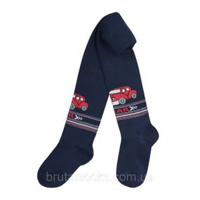 Колготи для хлопчика з малюнком "машинка" (демісезонні) Twinsocks Темно-синій, 74-80 / 6-12 міс.