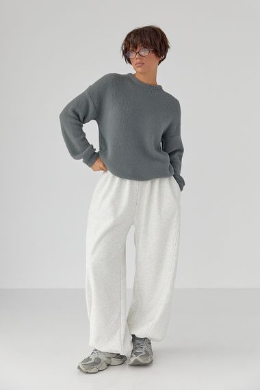 Светр з альпаки у вільному фасоні - сірий цвет, ONE SIZE (є розміри) | Зображення 2