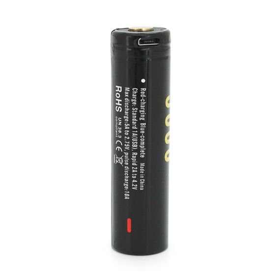 Акумулятор 18650 Li-Ion Soshine 18650USB-3.7-3600, microUSB, 3600mAh, 4.5A | Зображення 2