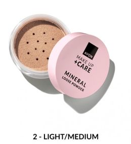 Мінеральна розсипчаста пудра Avon Light Medium (Світло-бежева) | Натуральні мінерали | Легке сяйливе покриття 6 г