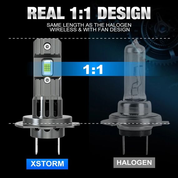 Комплект (2 штуки ) світлодіодних ламп XSTORM H7 LED – 100W, 25000 LM, 6500K, 12V Canbus, Білий Колір | Зображення 2