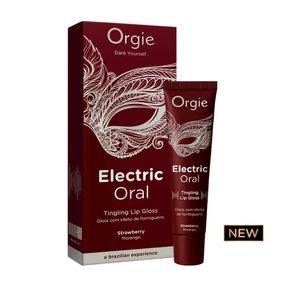 Віброблиск для губ Orgie Electric Oral Lips Gloss Strawberry 10 мл, з ефектом поколювання Sex Aura