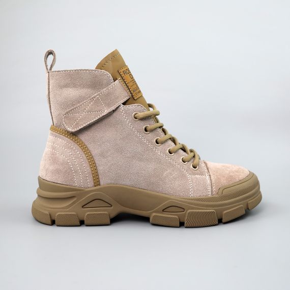 Черевики жіночі замшеві 589713 Бежеві 36 37 38 39 40 41