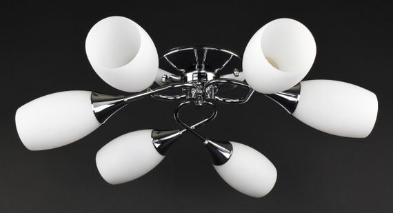 Люстра стельова на 6 лампочок 27300 Хром 15х63х63 см. | Зображення 2