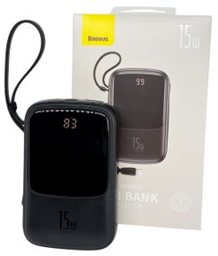 Power Bank 10000 mAh 15 W BASEUS реальна ємність з кабелем зовнішній акумулятор павербанк