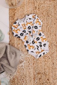 Боді з довгим рукавом інтерлок принт Тигри