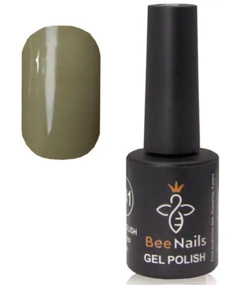Гель-лак для ногтей Bee Nails 091 (серо-оливковый) 8мл | Зображення 1