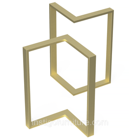 Комплект опор для столу з металу 566×325mm, H=730mm (профільна труба: 60x20mm) Золото