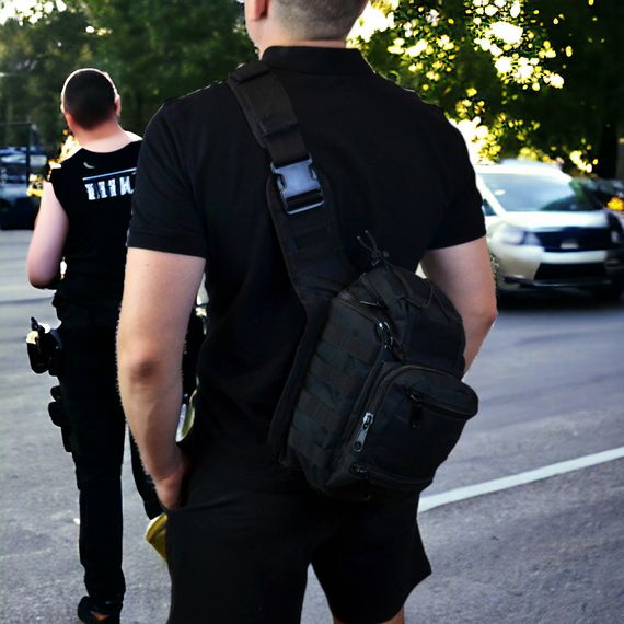 Тактична сумка чорна через плече військова велика нагрудна сумка ЗСУ однолямкова сумка універсальна армійська | Зображення 8
