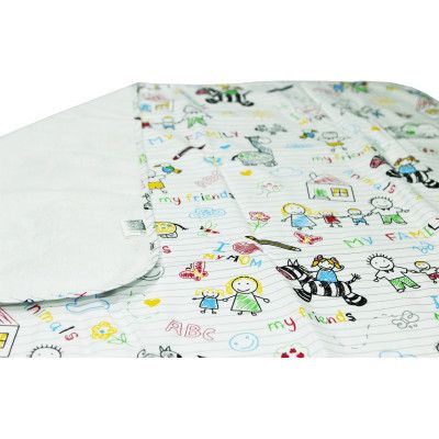 Пеленки для младенцев Еко Пупс Eco Cotton непромокаемая двухсторонняя 65 х 90 см Детский рисунок My Family | Зображення 1