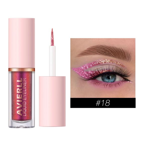 Перламутровая подводка для глаз (век) долговечная водостойкая цветная блестящая Avierll №18