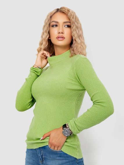 Кофта жіноча однотонна базова, колір салатовий, 244R2032 | Зображення 2