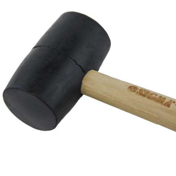 Киянка резиновая Sigma 340 г деревянная рукоятка, черная (4317711) | Зображення 1
