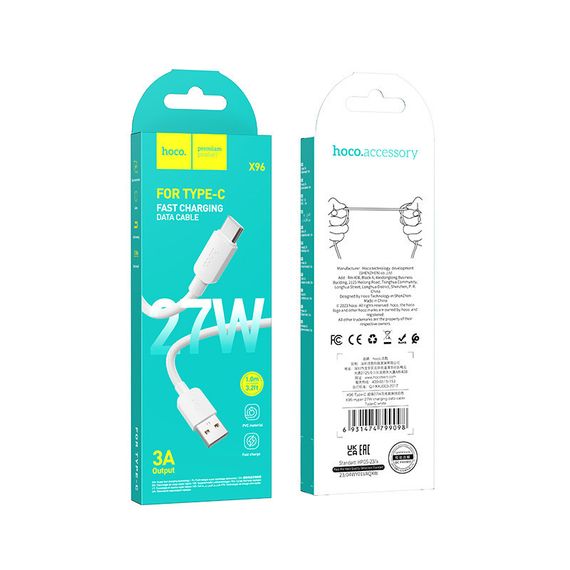 Дата кабель Hoco X96 Hyper USB to Type-C 27W (1m) | Зображення 1