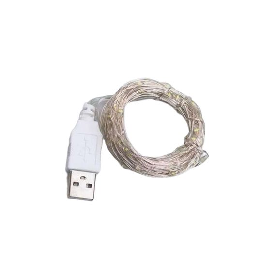 Гирлянда роса 20 метров USB на 200 led светодиодов капля белый провод белая USB200L20MWW