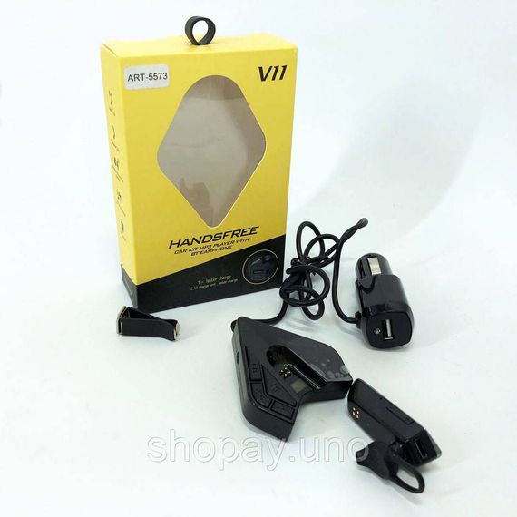 Трансмиттер FM V11 BT с Bluetooth гарнитурой модулятор, блютуз фм передатчик для автомагнитолы | Зображення 9
