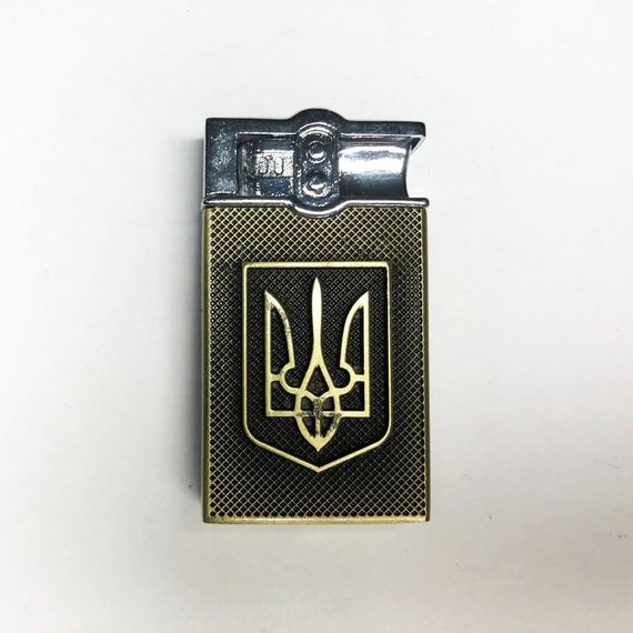 Турбо-Запальничка кишенькова Герб України 26451, подарункові запальнички для чоловіків. LQ-359 Колір: бронза | Зображення 1