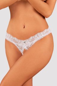 Трусики з розрізом Obsessive Heavenlly otwarte Білі M/L