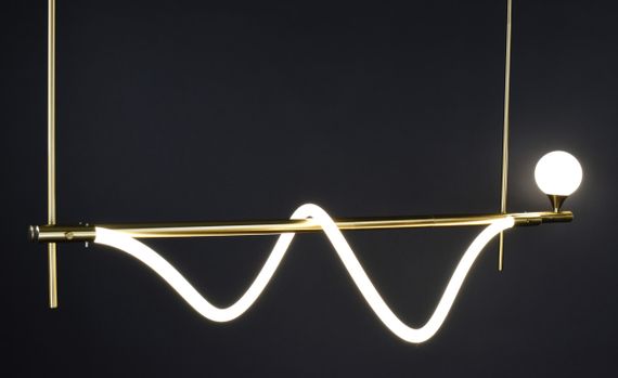 Люстра світлодіодна стельова LED світильник для квартири на стелю лед 27146 Латунь 40-122х30х120 см. | Зображення 3