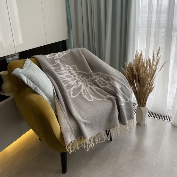 Плед SoundSleep Wings бавовняний 140х200 см сірий (653590756101) | Зображення 2