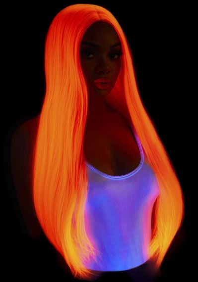 Перука Leg Avenue 33″ Long straight center part wig neon pink | Зображення 2