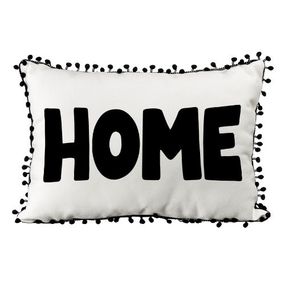 Подушка из мешковины с помпонами Home 45x32 см (43PHBP_CASA006)