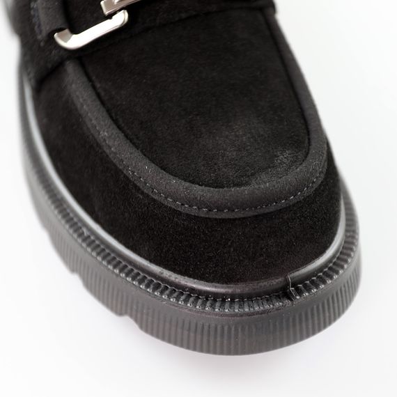 Лофери жіночі замшеві 591620 Чорні 36 37 38 39 40 41 | Зображення 3